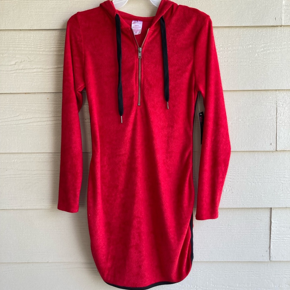 NWT No Boundaries Zip Front Hooded  Dress -Small